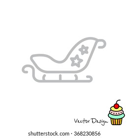 Web line icon. Santa's sleigh