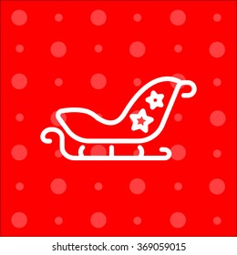 Web line icon. Santa's sleigh