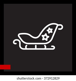 Web line icon. Santa's sleigh