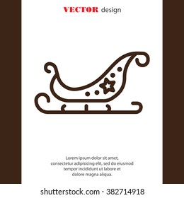 Web line icon. Santa's sleigh