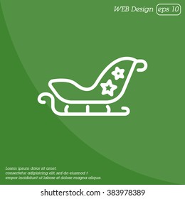 Web line icon. Santa's sleigh