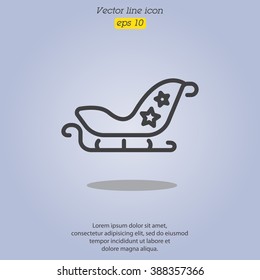 Web line icon. Santa's sleigh