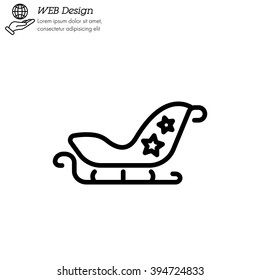 Web line icon. Santa's sleigh