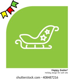 Web line icon. Santa's sleigh