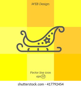 Web line icon. Santa's sleigh