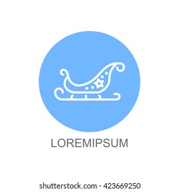 Web line icon. Santa's sleigh