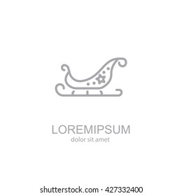 Web line icon. Santa's sleigh