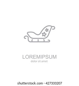 Web line icon. Santa's sleigh
