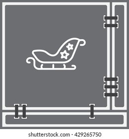 Web line icon. Santa's sleigh