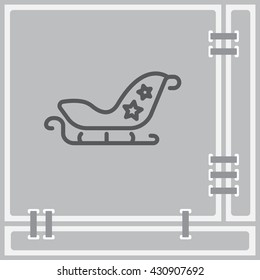 Web line icon. Santa's sleigh