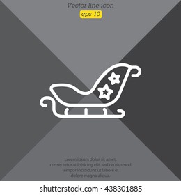 Web line icon. Santa's sleigh