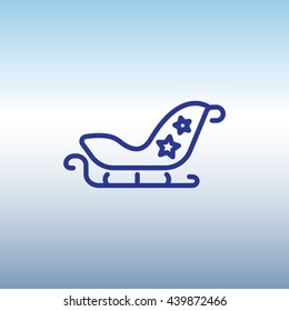 Web line icon. Santa's sleigh