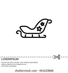 Web line icon. Santa's sleigh