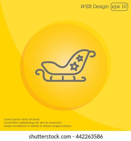 Web line icon. Santa's sleigh