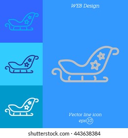 Web line icon. Santa's sleigh