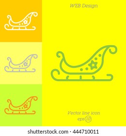 Web line icon. Santa's sleigh