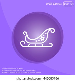 Web line icon. Santa's sleigh