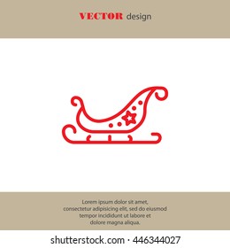 Web line icon. Santa's sleigh