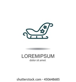 Web line icon. Santa's sleigh