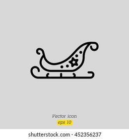 Web line icon. Santa's sleigh