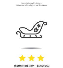 Web line icon. Santa's sleigh