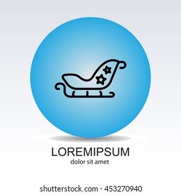 Web line icon. Santa's sleigh