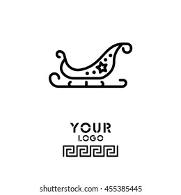 Web line icon. Santa's sleigh