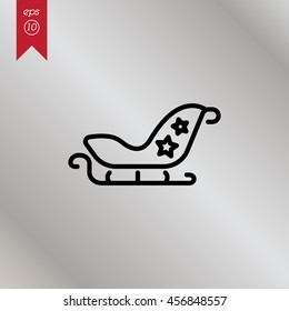 Web line icon. Santa's sleigh