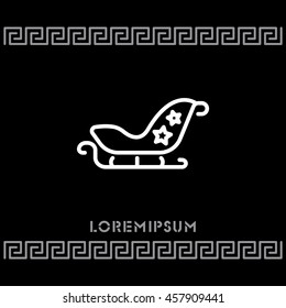 Web line icon. Santa's sleigh