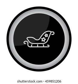 Web line icon. Santa's sleigh