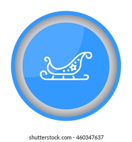 Web line icon. Santa's sleigh