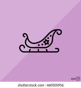 Web line icon. Santa's sleigh
