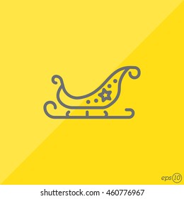 Web line icon. Santa's sleigh
