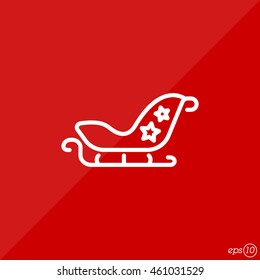 Web line icon. Santa's sleigh