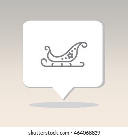Web line icon. Santa's sleigh