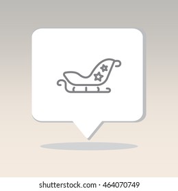 Web line icon. Santa's sleigh