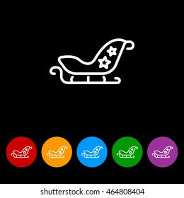 Web line icon. Santa's sleigh