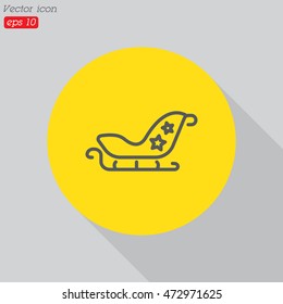 Web line icon. Santa's sleigh