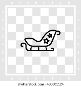 Web line icon. Santa's sleigh