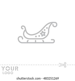 Web line icon. Santa's sleigh