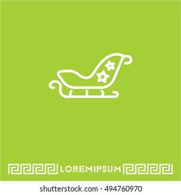 Web line icon. Santa's sleigh