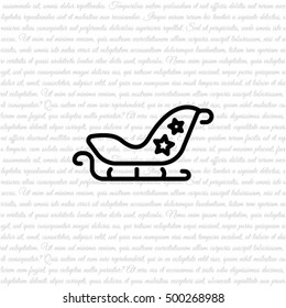 Web line icon. Santa's sleigh