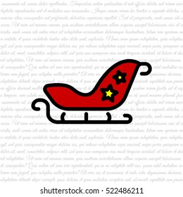 Web line icon. Santa's sleigh