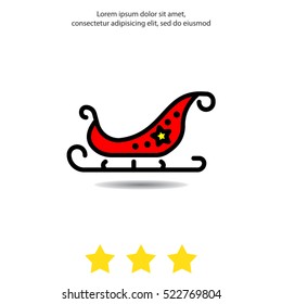 Web line icon. Santa's sleigh