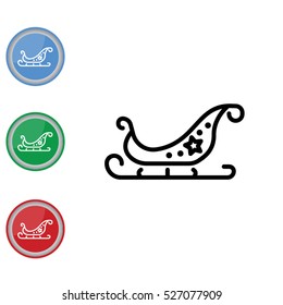 Web line icon. Santa's sleigh