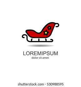 Web line icon. Santa's sleigh