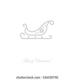 Web line icon. Santa's sleigh