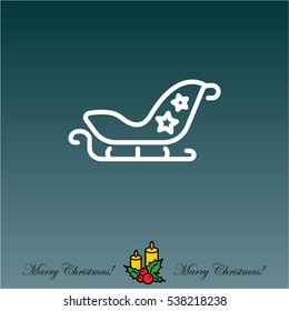 Web line icon. Santa's sleigh