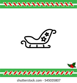 Web line icon. Santa's sleigh