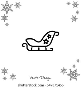 Web line icon. Santa's sleigh